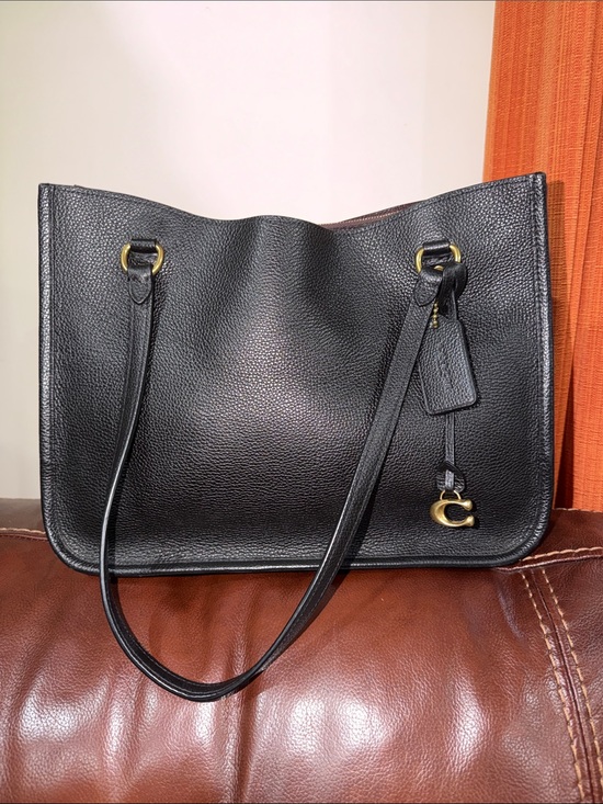 ‼️Coach Tyler Carryall 35 Black Leather Shoulder Bag
